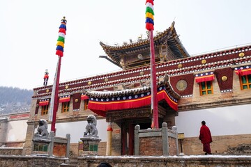 Entrance of Ta'er temple, Kumbum monastery in Xining, Qinghai, China