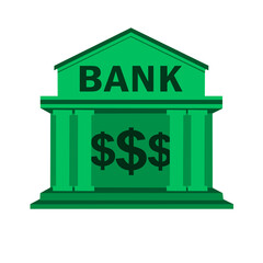 Bank Symbol Green Color