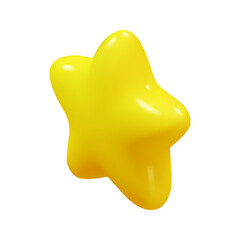 Golden star or award, rotating gold geometric shape. Isolated icon for reviews and rating feedback, games and jackpots. 3D realistic vector illustration