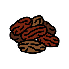 dates dried fruit color icon vector. dates dried fruit sign. isolated symbol illustration