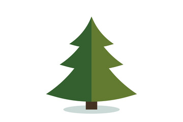 Obraz premium Christmas tree vector icon. Modern style fir symbol in color for holiday decoration, gift card design.
