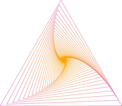 Spiral graphic line art gradient color. PNG