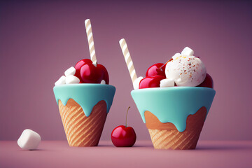 vanilla cream with berries