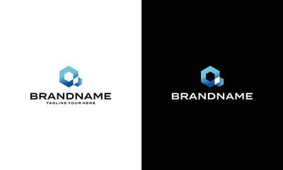 Letter Q Hexagonal Logo Template Illustration Design. Vector EPS 10. on a black and white background.