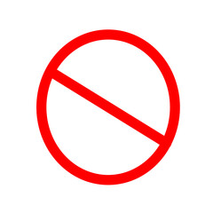 No entry red vector, icon on a white background