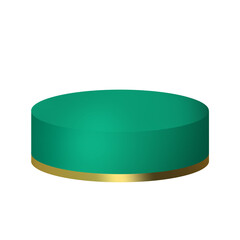 green podium and gold color