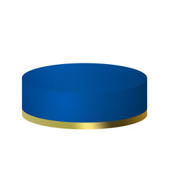blue podium and gold color