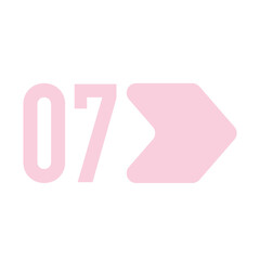 Number Info-graphic Bullet point 7, Arrow Shape number, Arrow Infographic Number.