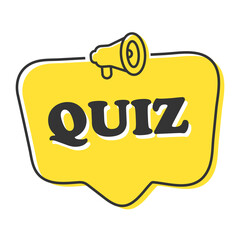 Quiz logo with speech bubble symbols, concept of questionnaire show sing, quiz.