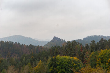 Idyllic and panoramic view of Czech Republic, National Park, Bohemian Switzerland, České Švýcarsko