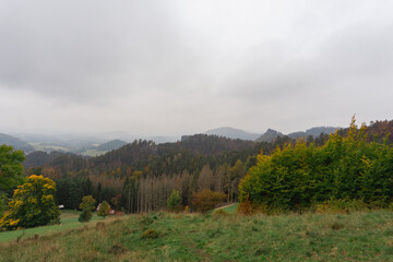 Idyllic and panoramic view of Czech Republic, National Park, Bohemian Switzerland, České Švýcarsko