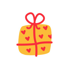 hand drawn cute gift box illustration