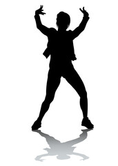 Hip-hop artists of dance on white background