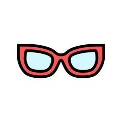 Fototapeta premium kig girl glasses frame color icon vector. kig girl glasses frame sign. isolated symbol illustration