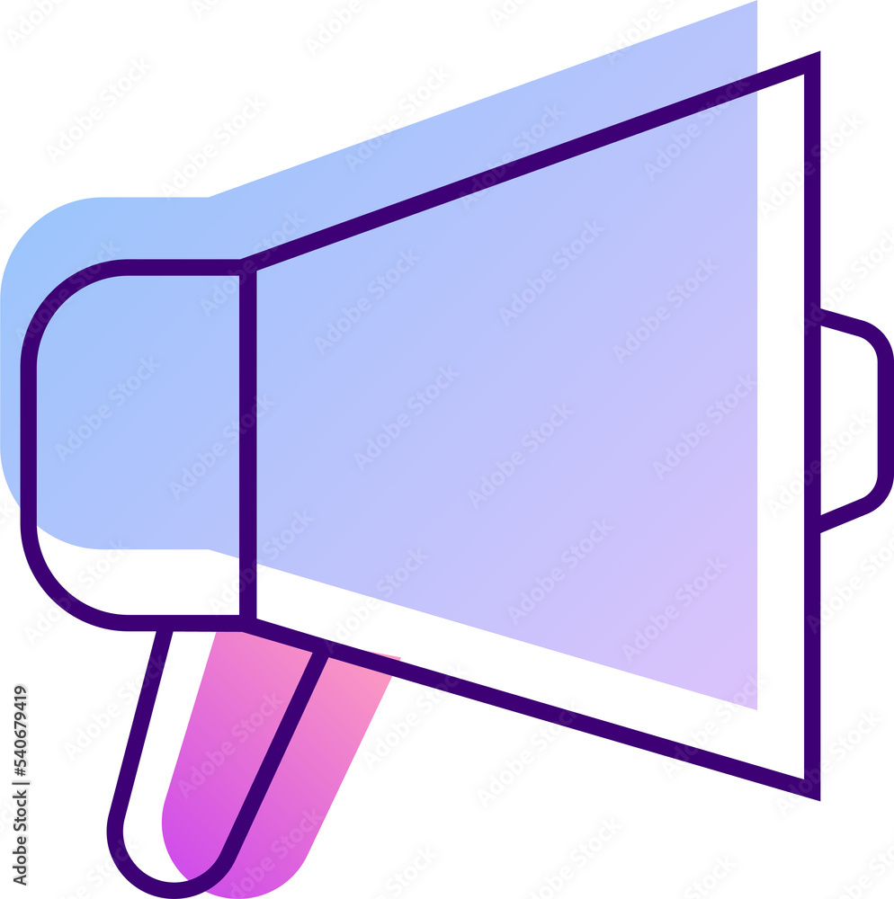 Poster icons megaphone line gradient digital device application ui kit