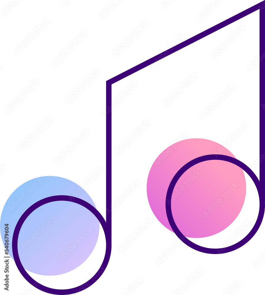 Poster icons music line gradient digital device application ui kit