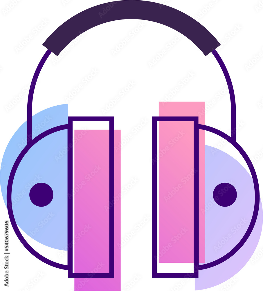 Poster icons headphone line gradient digital device application ui kit