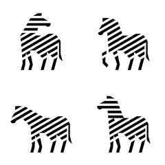 Set of Zebra, Zebra Logo. Icon design. Template elements © Nataliia