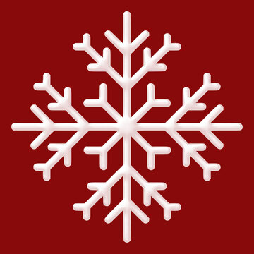 Illustration of a snowflake on a dark red background. Vector image.