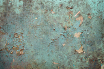 Grunge cracked wall with peeling paint, rusty background or abstract vintage backdrop