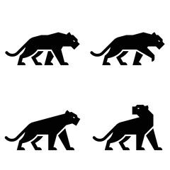 Set of Panther, Panther Logo. Icon design. Template elements