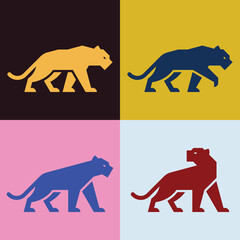 Set of Panther, Panther Logo. Icon design. Template elements © Nataliia