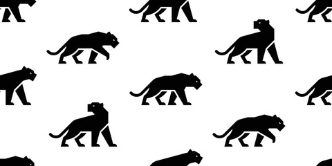 Seamless pattern with Panthers. isolated on white background