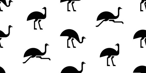 Seamless pattern with Ostrichs. isolated on white background