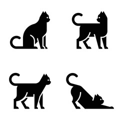 Set of Cat, Cat Logo. Icon design. Template elements