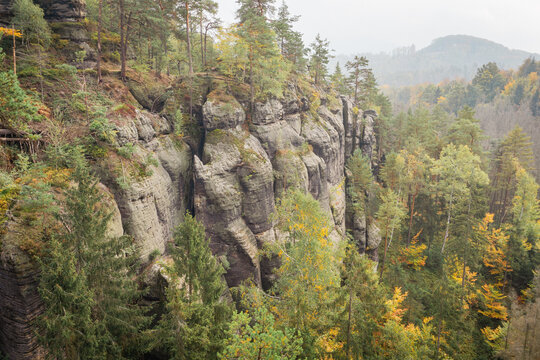 Idyllic and panoramic view of Czech Republic, National Park, Bohemian Switzerland, České Švýcarsko