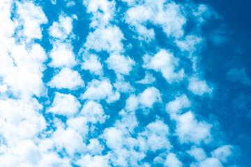 blue sky with dot clouds