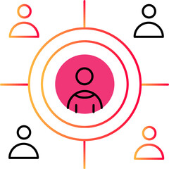 Target audience outline icon vector people group