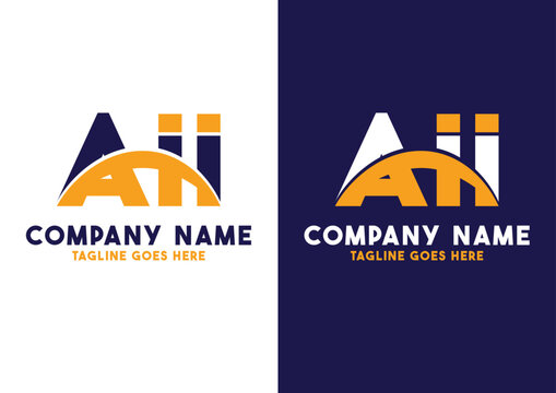 Letter AII logo design vector template, AII logo