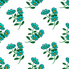 Obraz premium beauty green turquoise flower seamless pattern for print and fashion or wallpaper