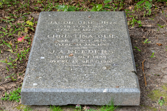 Grave From The Famous Dutch Photographer Jacob Olie At Nieuwe Ooster Cemetery At Amsterdam The Netherlands 2020