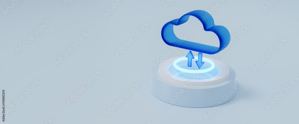 Poster cloud technology computing concept. data center cloud, computer connection, hosting server, database