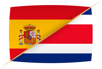 National football team Spain vs Costa Rica. Soccer 2022 match versus icon.