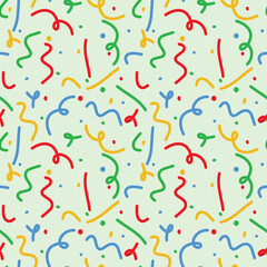 Seamless vector patterns with colorful objects for children textile, clothes cards backgrounds. doodle