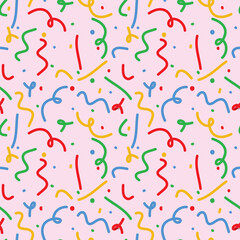 Seamless vector patterns with colorful objects for children textile, clothes cards backgrounds. doodle