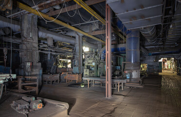 Industrial interior of an old factory