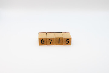 木ブロック　数字　Number　ナンバー　6715