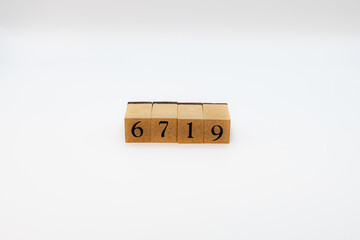 木ブロック　数字　Number　ナンバー　6719