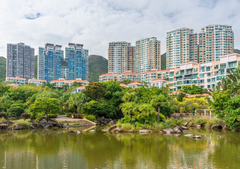 Fototapeta na wymiar Luxurious residential building in Hong Kong city