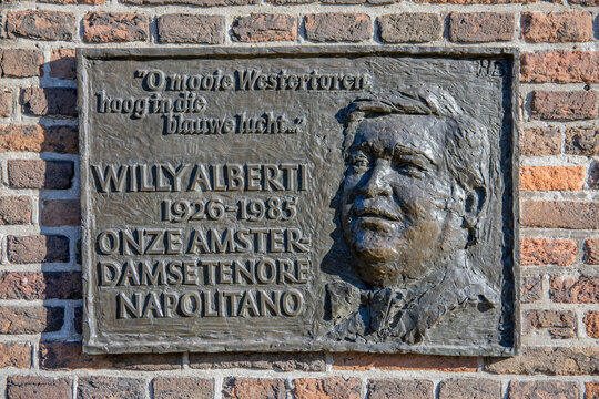 Plate Willy Alberti At The Westerkerk Church At Amsterdam The Netherlands 2019