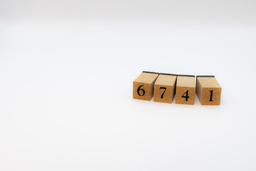 木ブロック　数字　ナンバー　Number　6741