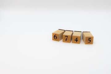 木ブロック　数字　ナンバー　Number　6745