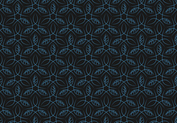 Background image seamless blue curve cross leaf frame line