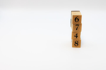 木ブロック　数字　Number　ナンバー　6748