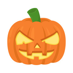 Jack O Lantern Sign Emoji Icon Illustration. Halloween Vector Symbol Emoticon Design Clip Art Sign Comic Style.