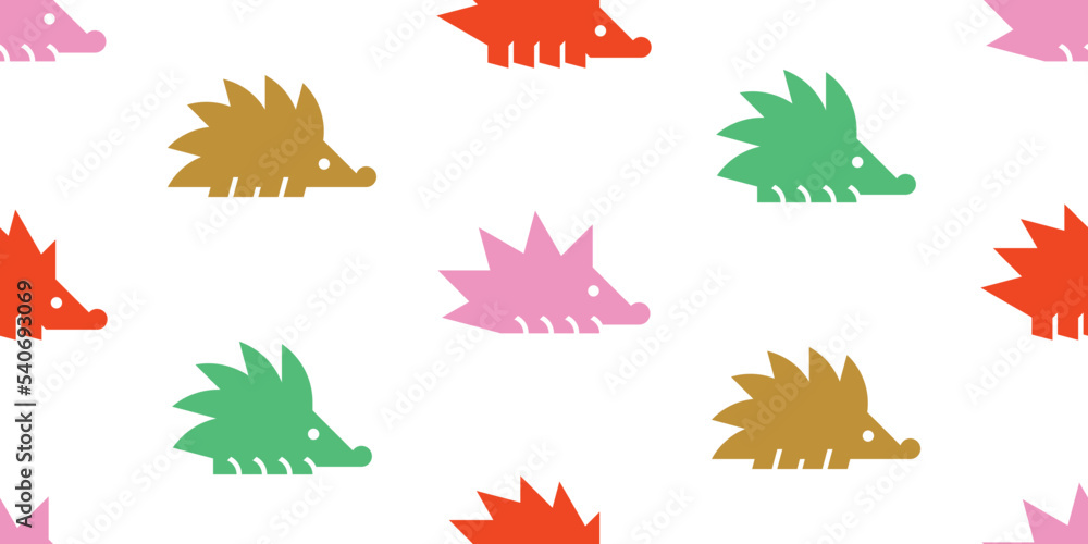 Poster seamless pattern with hedgehogs. isolated on white background